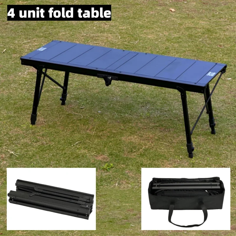 Folding Camping Table Adjustable IGT-Compatible Black