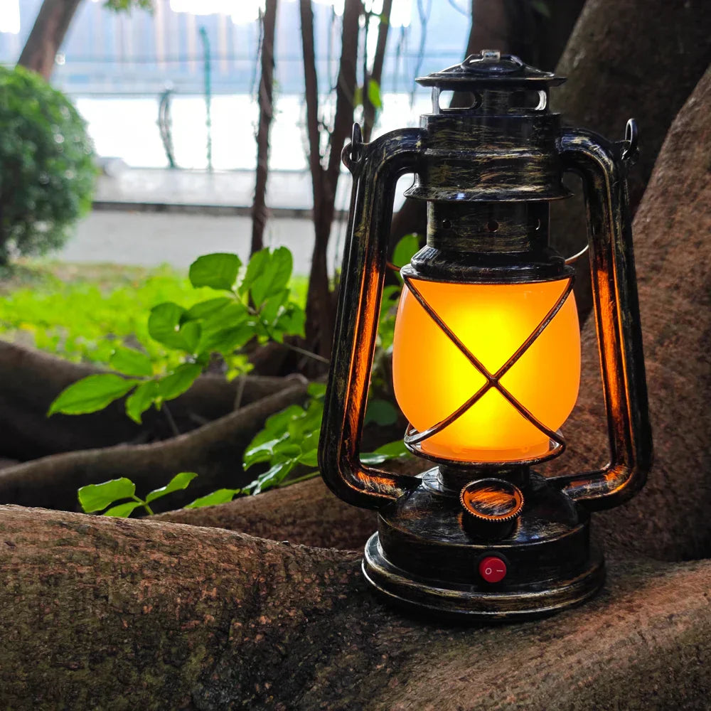 Vintage LED Metal Hanging Lantern
