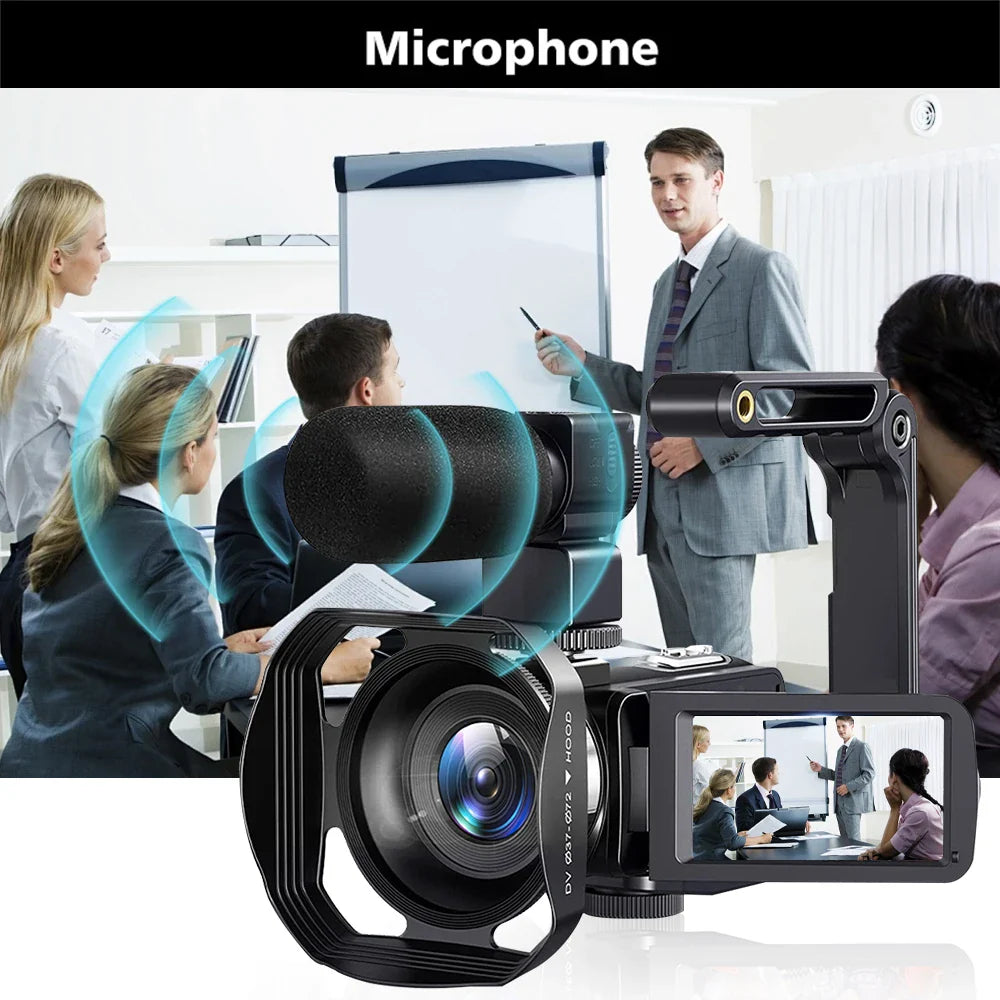 8K Digital Video Camera 64GB Card Included Black