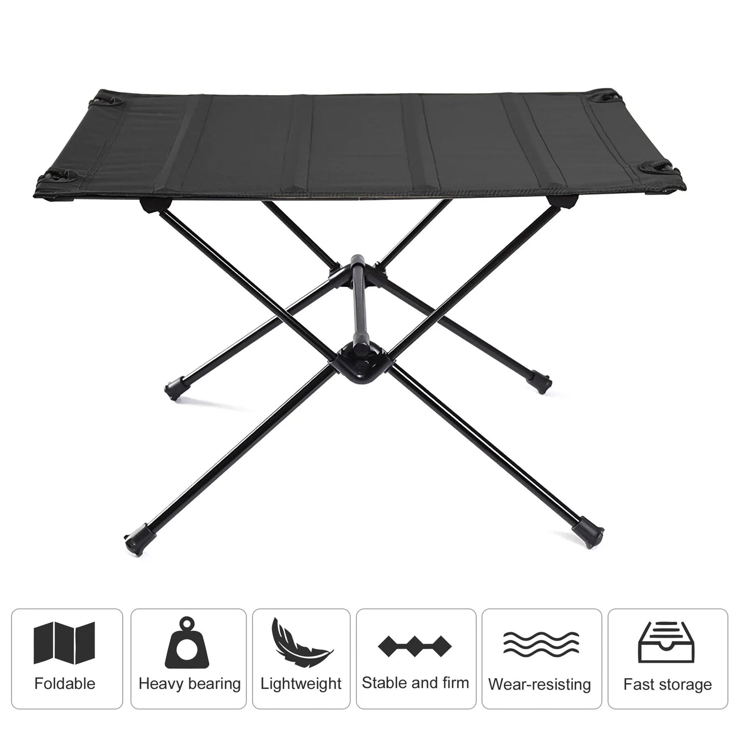Camping Folding Roll-Up Table Black