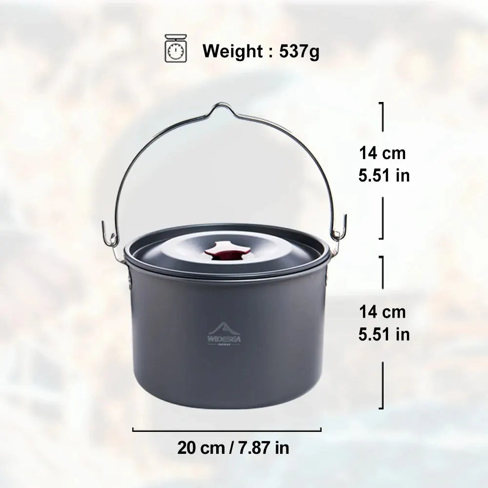 4L Camping Hanging Pot Cookware
