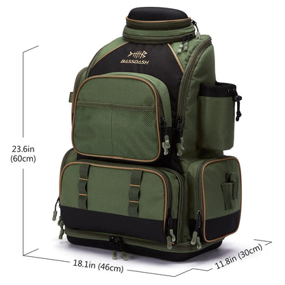 Tactical Fishing Tackle Backpack Lightweight Soft Tackle Bag Army Green