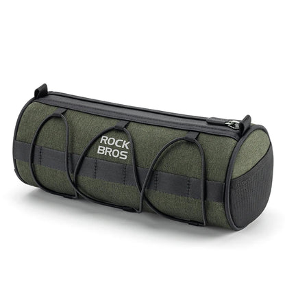 2L Bicycle Handlebar Bag Tube Pannier with Shoulder Strap Green