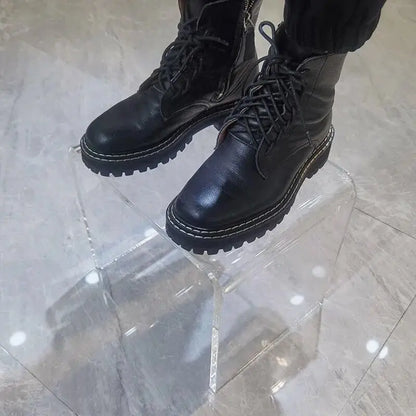 Transparent Acrylic Mini Side Table & Shoe Changing Stool - Middle Color