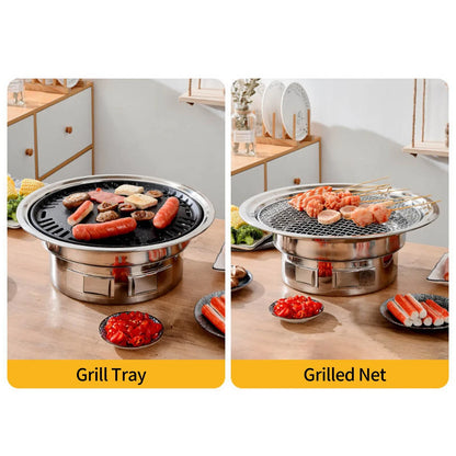 13-Inch Round Charcoal Grill Portable Tabletop BBQ Smoker Silver