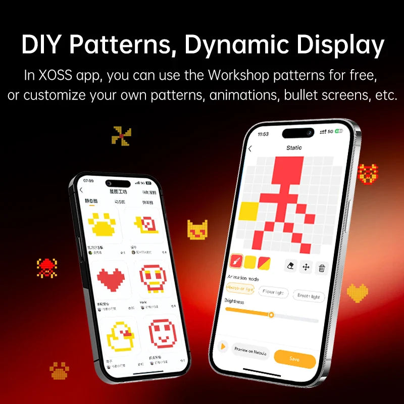 Smart Matrix Bike Tail Light Custom LED Patterns Red