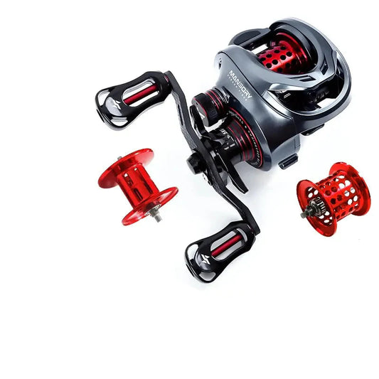 Ultralight Carbon Baitcasting Double Spool Reel Right-Handed Black