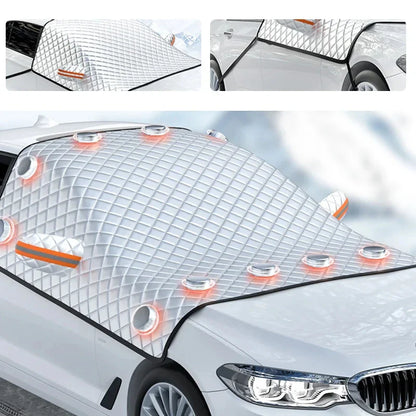 Magnetic Car Windshield Cover Winter Snow And Ice Guard Silver