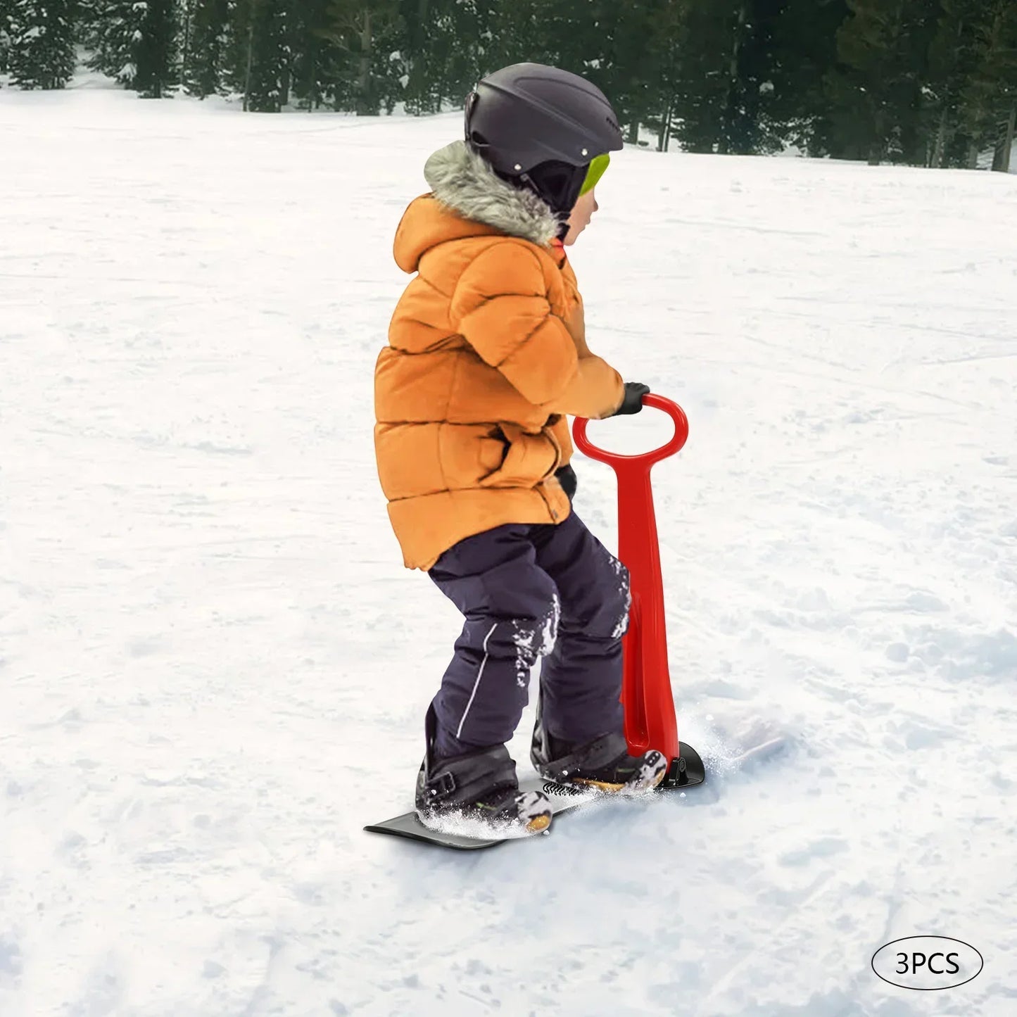 3-Piece Fold-Up Snow Scooter Set for Outdoor Activities