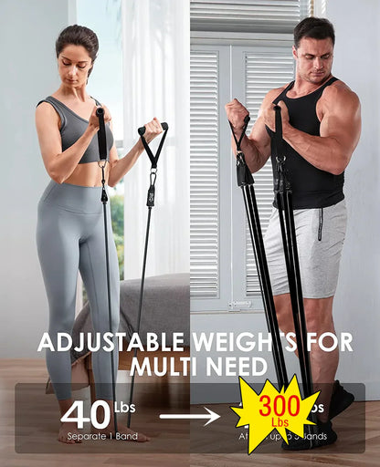 300lb Booty Resistance Band Set with Dumbbell Harness - Home Gym Workout