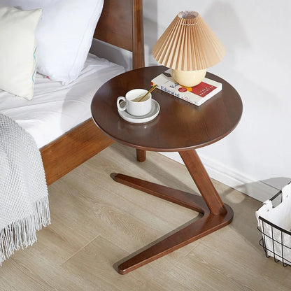 Solid Wood Round Side Table