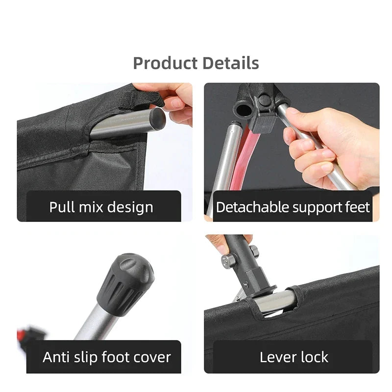 Lightweight Camping Cot Collapsible Sleeping Bed Black