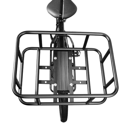 Rear Bike Basket with Waterproof Bag Metal Rear Rack Carrier Black