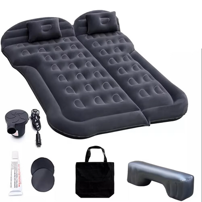 Portable Inflatable Car Air Mattress with Pillows Air Pump  Black