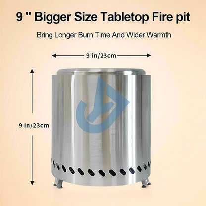 Smokeless Stainless Steel Camping Stove Mini Fire Pit Silver