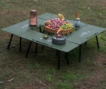 One-Tier Camping Shelf Table Tactical Aluminum Alloy Storage Rack Army Green