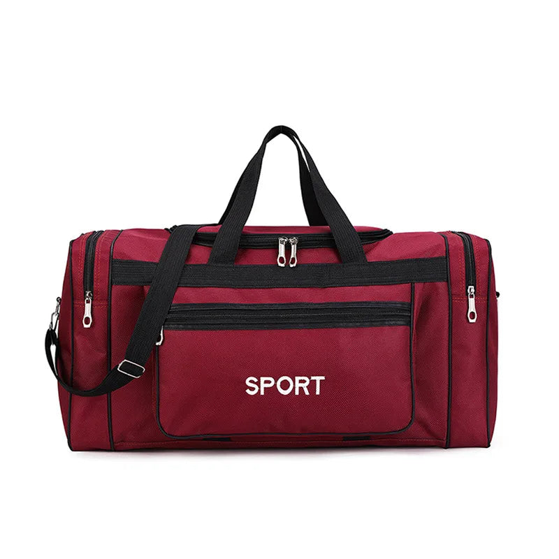 Travel Duffel Nylon Bag for Men and Women (Red)