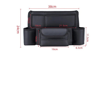 Multifunctional Leather Car Seat Storage Bag Hanging Organizer Black