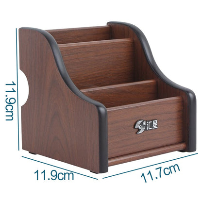 3 Grid Bamboo Remote Control Storage Box Stationery Remote Control Headphone Cable Cell Phone Desktop Storage Box Organizer