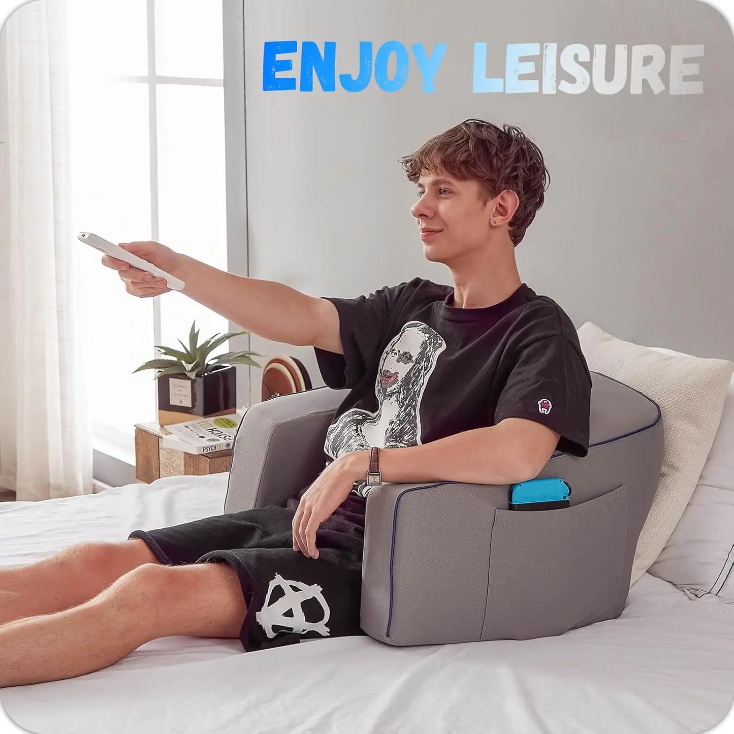 Memory Foam Lap Desk Pillow Ergonomic Laptop Pillow Grey