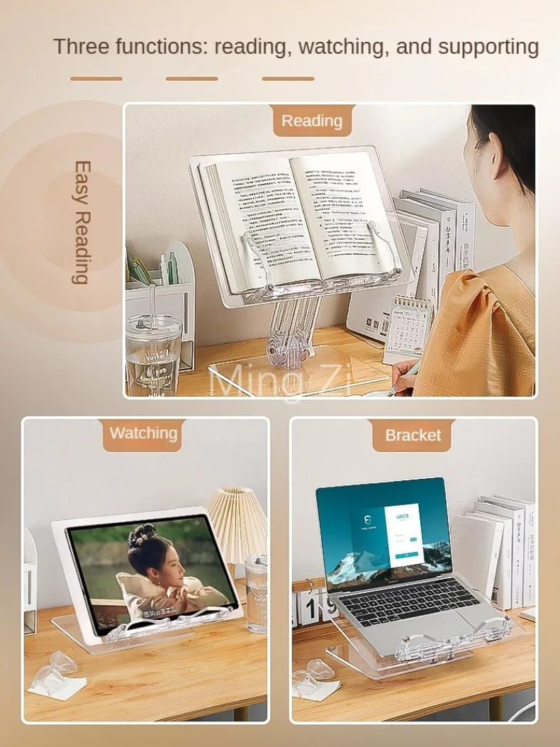 Luxury Lifted Acrylic Laptop Stand: 180° Rotatable, Ergonomic Design