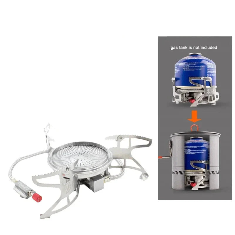 Camping Folding Gas Stove Split-Type Silver