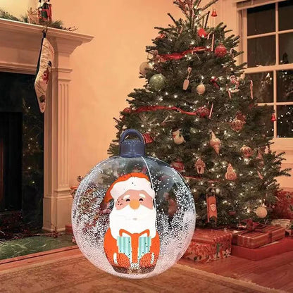 Santa Claus LED Transparent Ball - Christmas Inflatable Luminous Decor