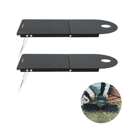 Petrel Ultralight Folding Camping Table 2PCS Portable Aluminum Desk Black