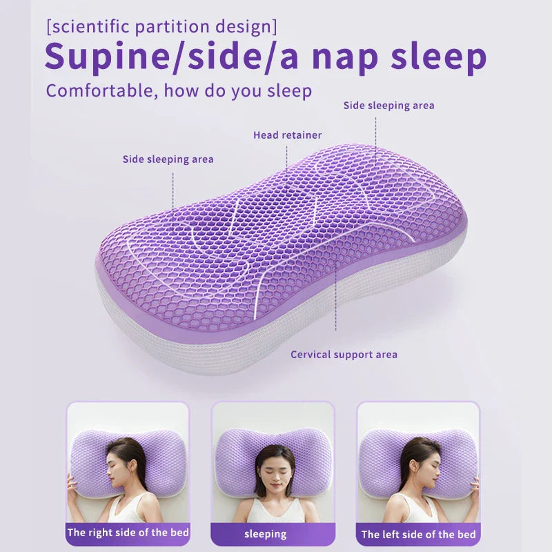 Super Soft Cat Belly Pillow Cervical Support Sleep Aid Cushion Purple