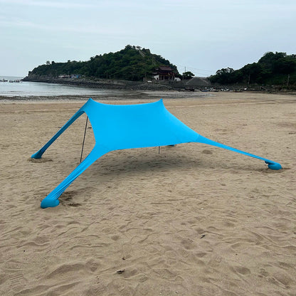 Portable Beach Tent Sun Shelter Windproof Camping Canopy Blue