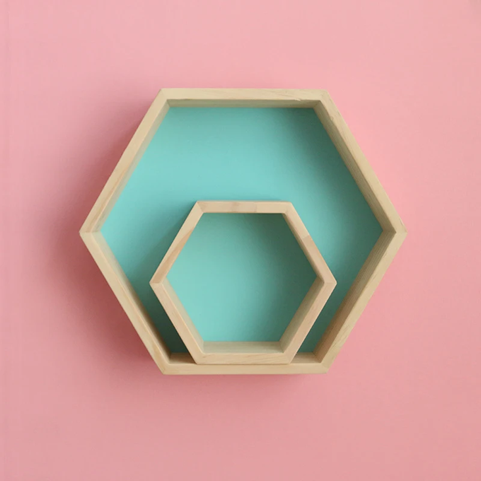 Children Nordic Hexagon Wall Shelves
