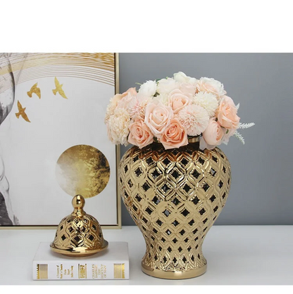 Elegant Handmade Ceramics Hollow Out Vase