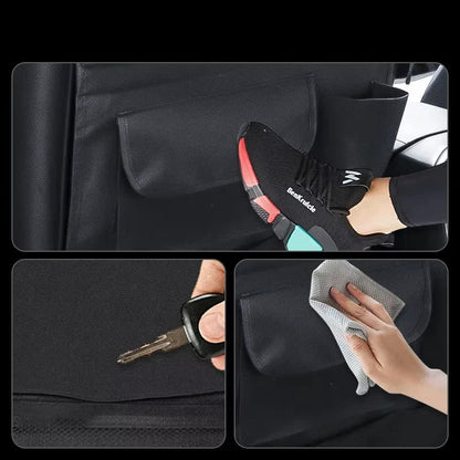 2Pcs Car Seat Back Storage Bag Multi-Pocket Backseat Organizer Black