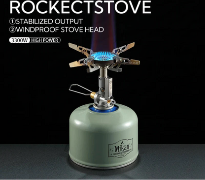 Mini Adjustable Camping Gas Stove Cookout Burner Silver