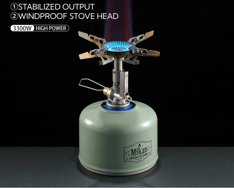 Adjustable Mini Camping Gas Stove Silver