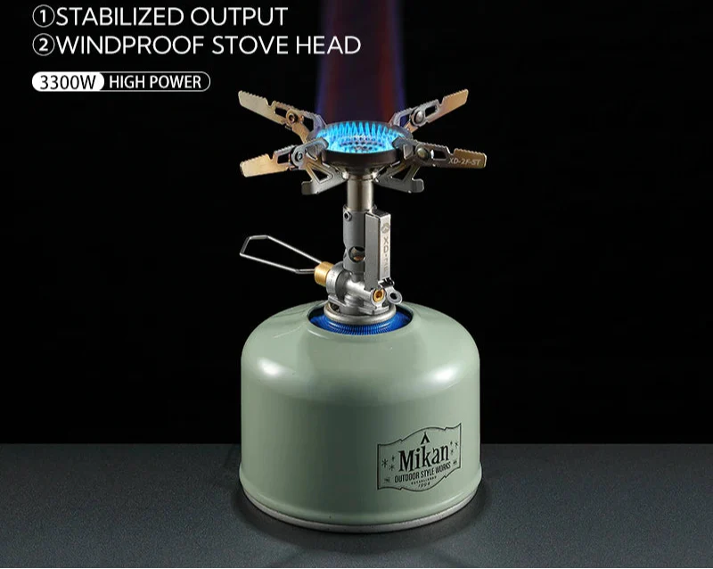 Adjustable Mini Camping Gas Stove  Split-Type Burner Silver