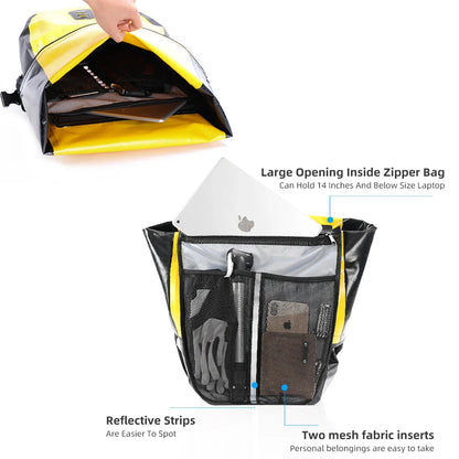 20L Rear Rack Bike Bag Waterproof Polyester Trunk Pannier Yellow