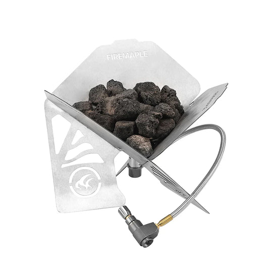 Antarcti Mini Gas Fire Pit Windproof Stainless Steel Heater Silver