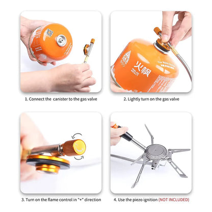 Titanium Blade 2 Camping Gas Stove Silver