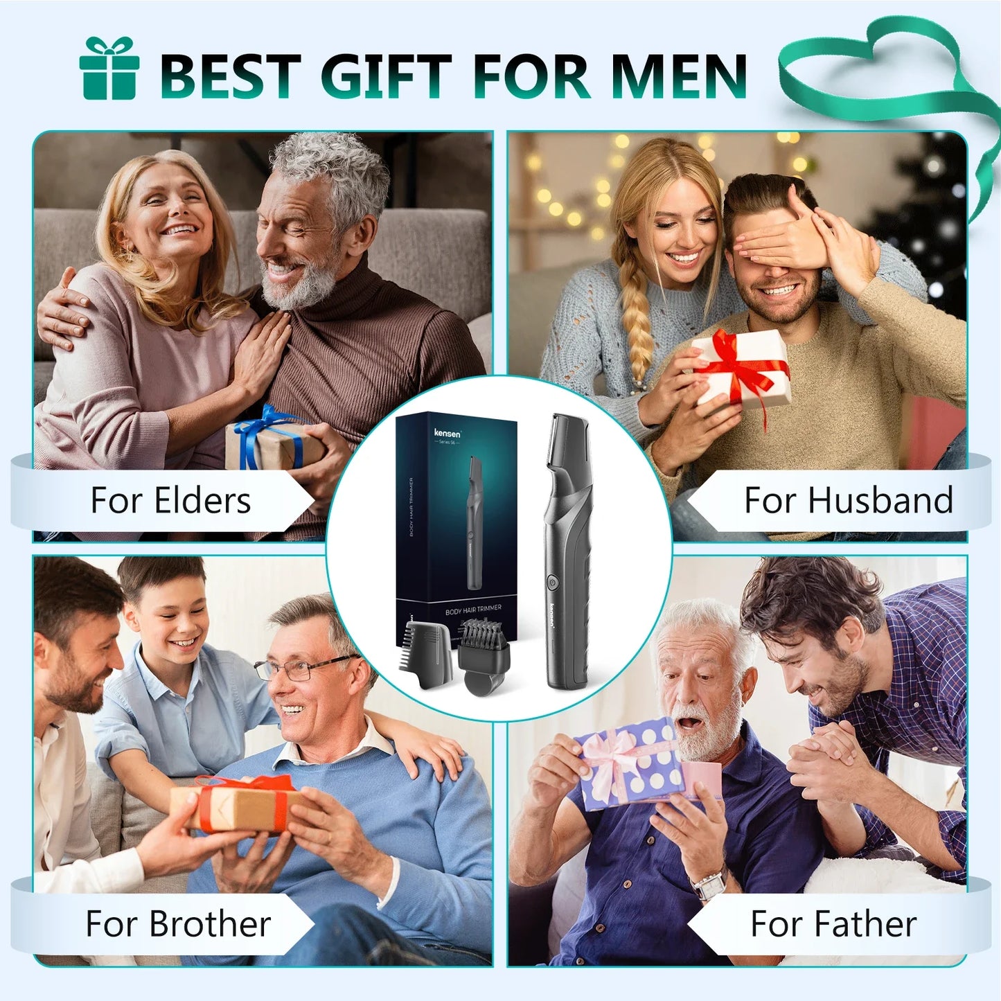 Electric Body Hair Trimmer IPX5 Waterproof Groomer Clipper Black