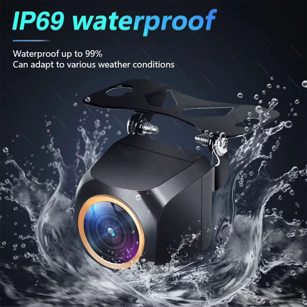 AHD 2K Car Rear View Camera Fisheye Golden Lens Black