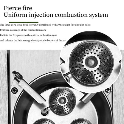 Camping Gas Stove High-Power Folding Stainless Steel Grill Burner Silver