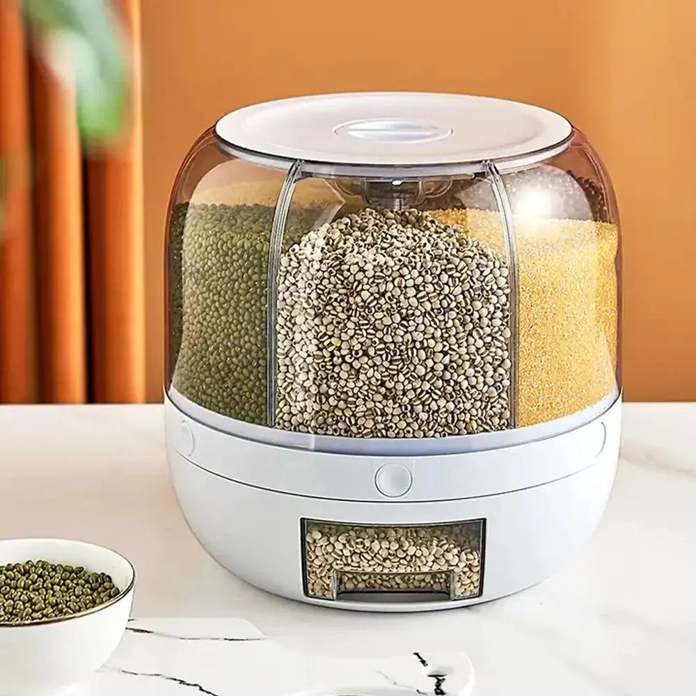 Rotating Rice Beans Grain Storage Container