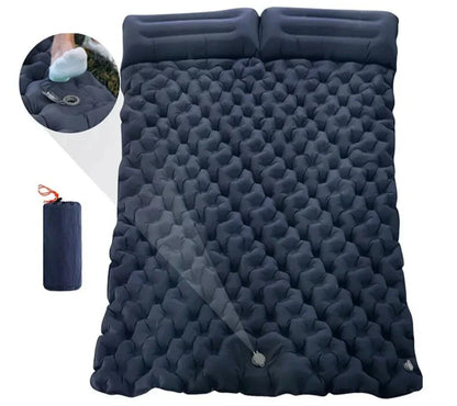 Double Inflatable Mattress with Built-in Pillow Pump