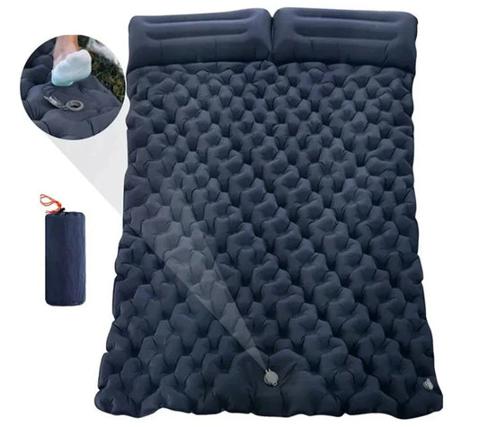 Double Inflatable Mattress with Built-in Pillow Pump