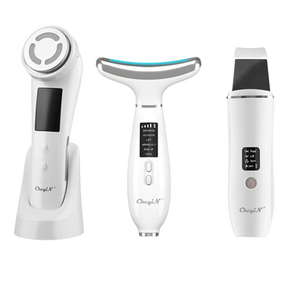 Ultrasonic Skin Scrubber, EMS Massager, LED Light Therapy Beauty - Illuminate, Lift, and Rejuvenate Your Skin