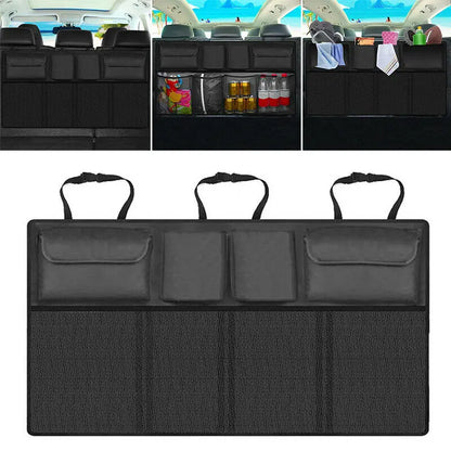 Hanging Car Trunk Organizer Backseat Storage with 8 Large Pockets Black