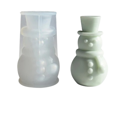 3D Christmas Snowman Candle Silicone Mold
