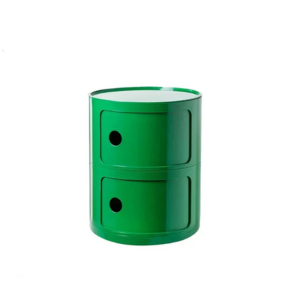 Minimalist Green Nightstands - Mid Century Round Coffee Tables with Storage
