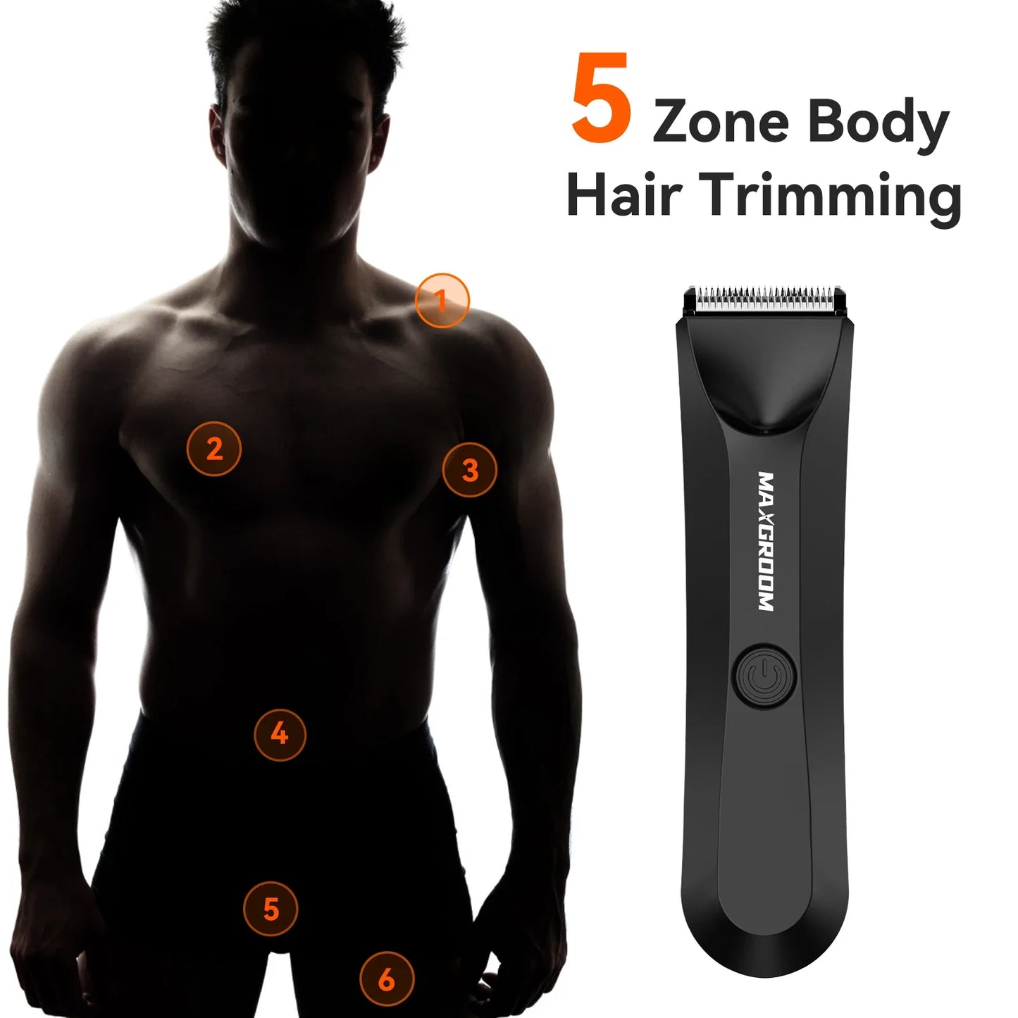 Body Hair Trimmer for Men Replaceable Ceramic Blade Black